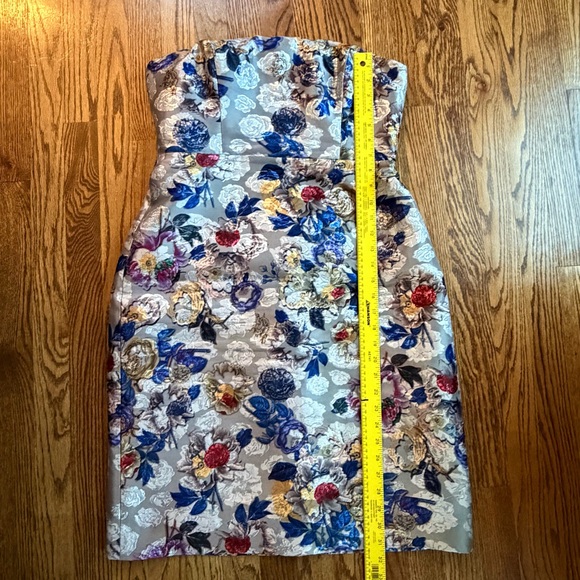 J.Crew Collection Silver Floral Jacquard Copenhagen Strapless Dress NWT Size 10 - Picture 9 of 16